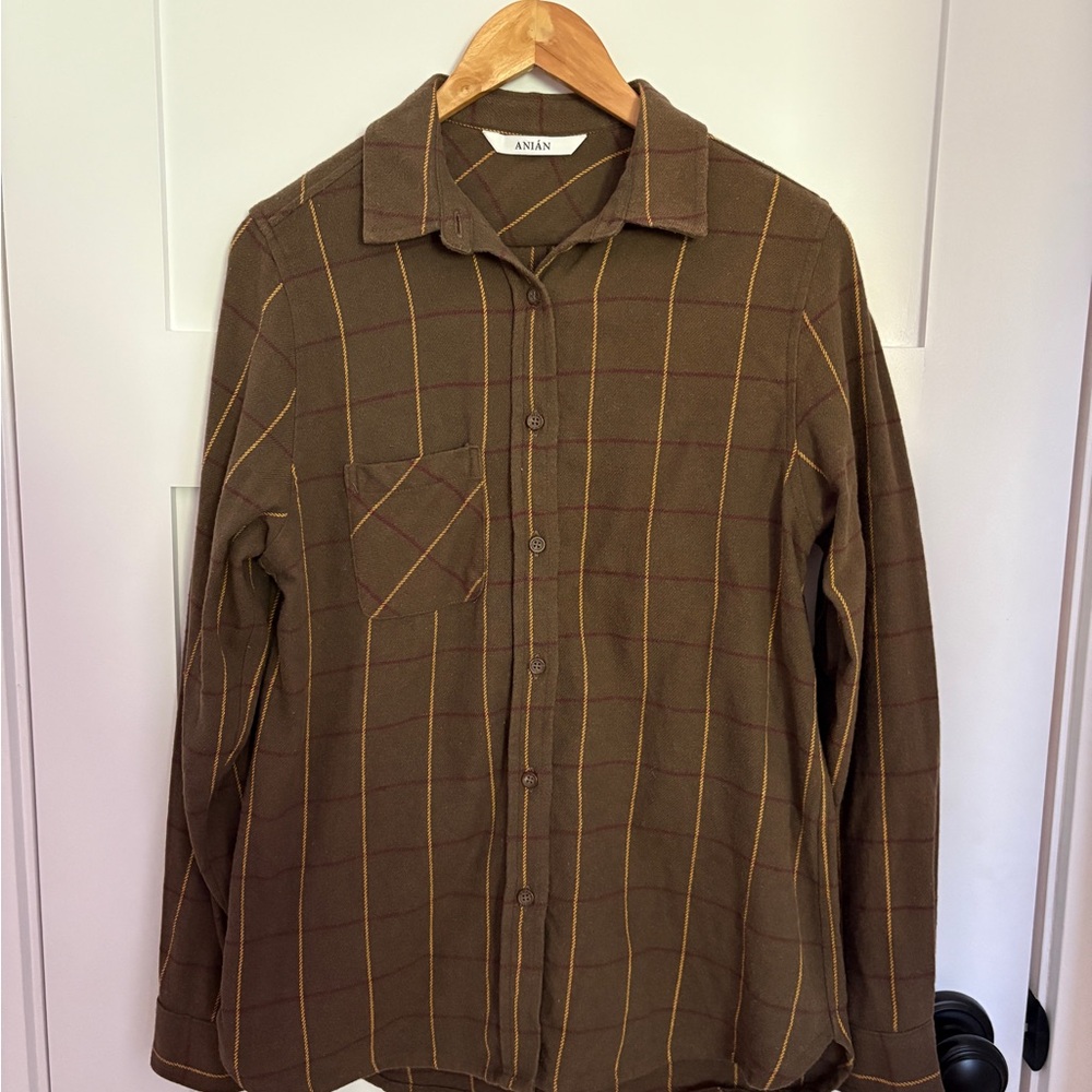 *MADE IN CANADA* Anian Brown Plaid Flannel - Size Medium